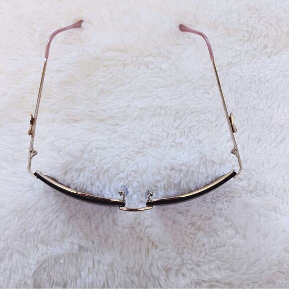 Delia Dark Purple Rimless Butterfly Accent Sunglasses - Picture 4 of 9